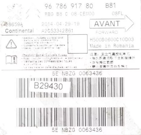 C1163JE - MODULE LOOSE/ CONTINENTAL 9677910980 A2C53342861/ SEE